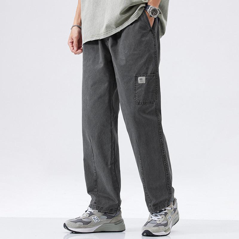 Straight Cotton Casual Pants