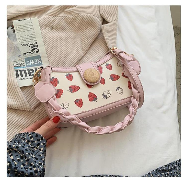 Strawberry Print Messenger Bag