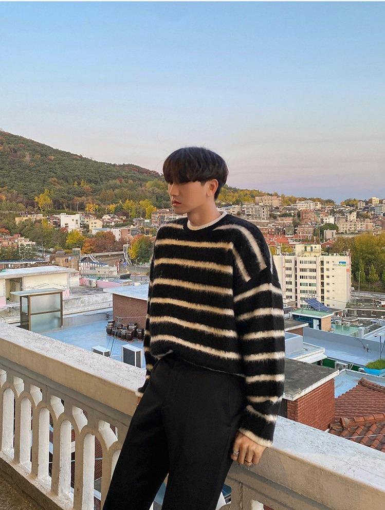 Korean Stripe high quality Sweater