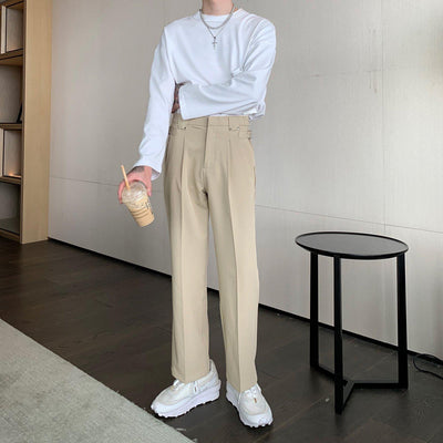 Men Semi Formal Straight Fit Korean Pants – Datti Store