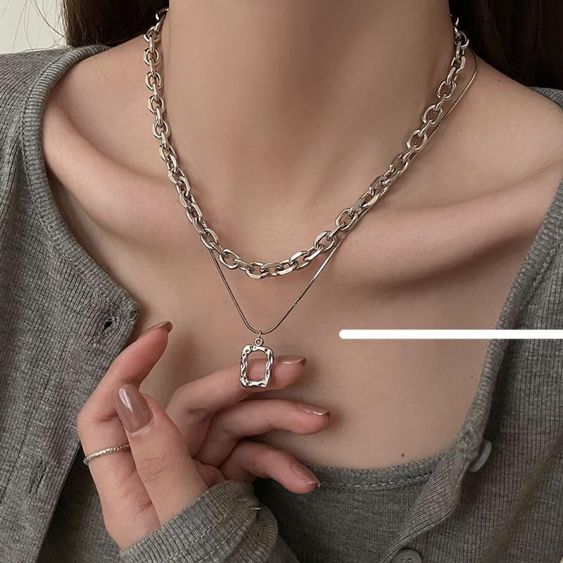 Two-Piece Silver Necklace