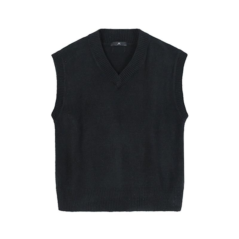 V-Neck Knitted Sleeveless Sweater