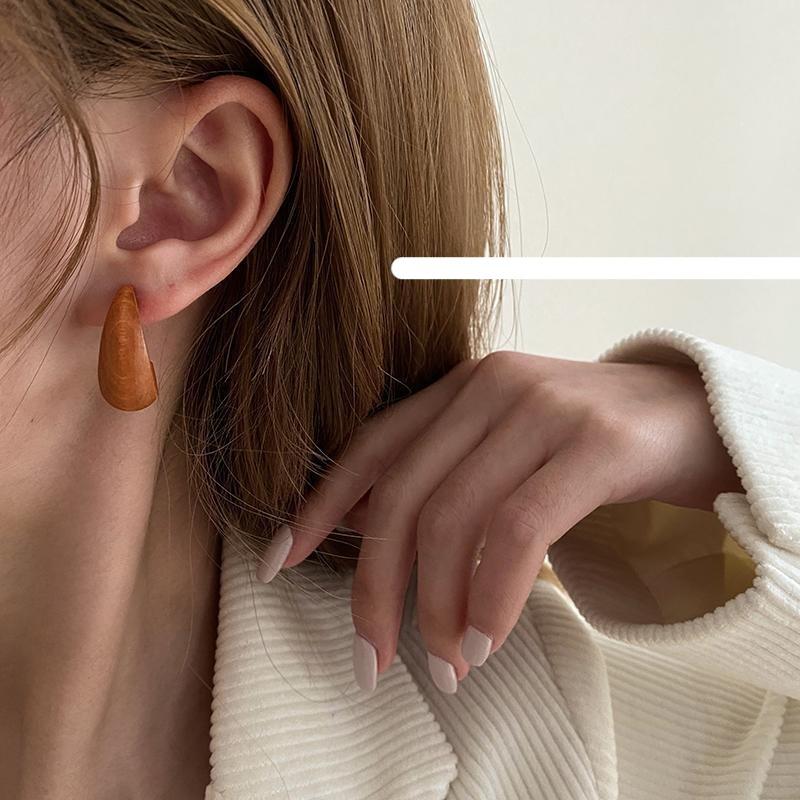 Wooden C-Shaped Earrings