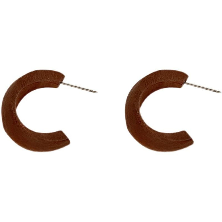 Wooden C-Shaped Earrings