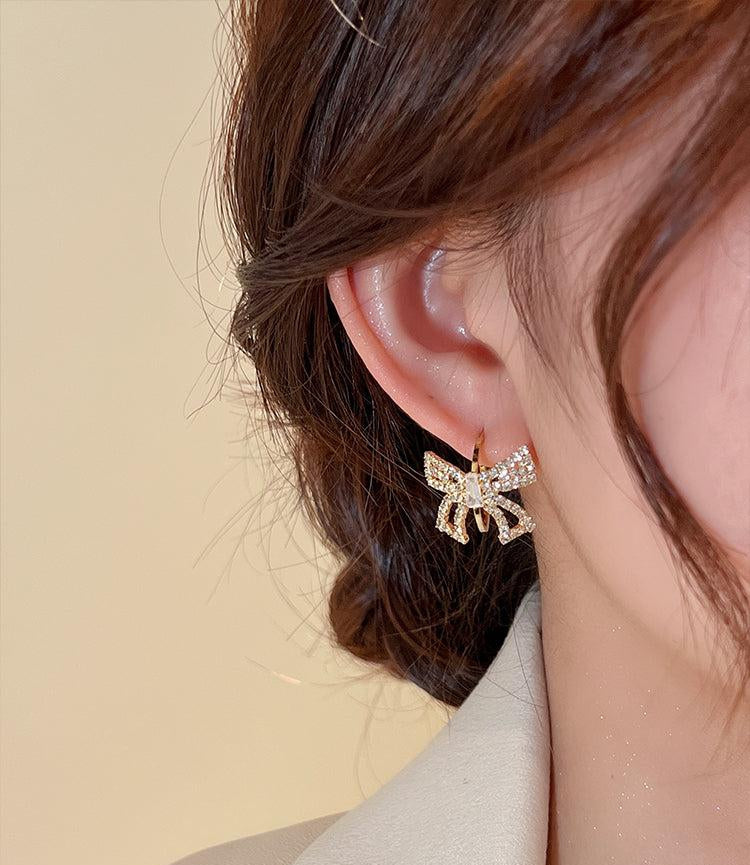 Zircon Bow Earrings